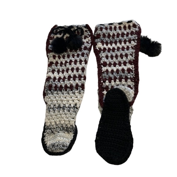 Hand Knit Slipper Booties - Size 10 - Picture 2 of 10